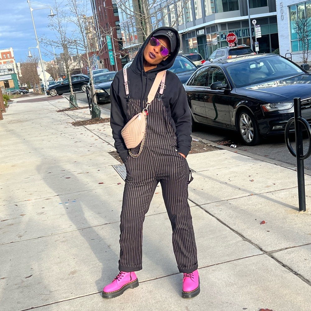 Dickies Pink Pinstripe Overalls